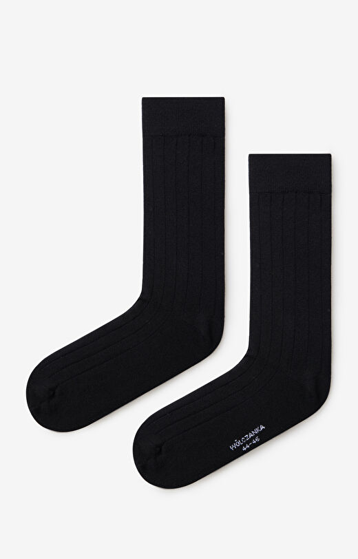 Skarpety w prążki  z wełną merino