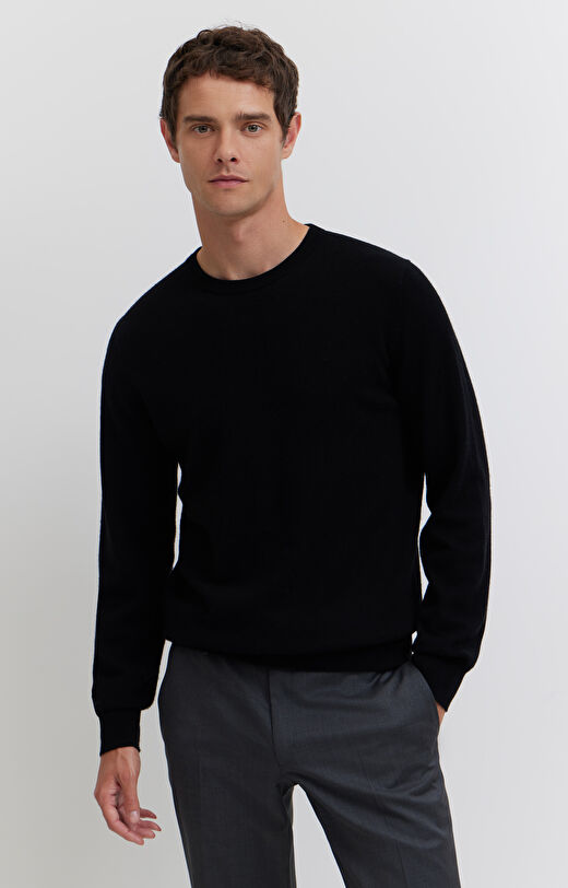 Sweter z melanżowej wełny merino