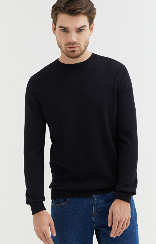 Bawełniany sweter z domieszką wełny
