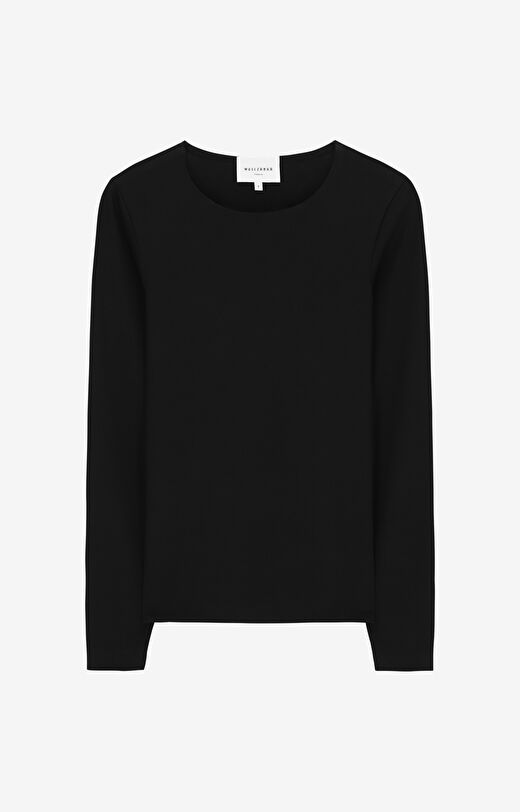 T-shirt z długim rękawem z bawełny merceryzowanej