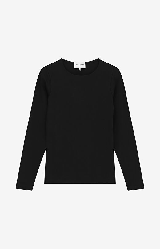 T-shirt z długim rękawem z bawełny merceryzowanej