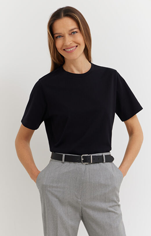 Gładki T-shirt z bawełny supima