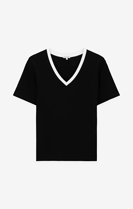 T-shirt z bawełny organicznej z kontrastem