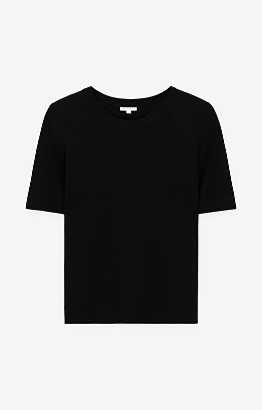 Gładki sweter z krótkim rękawem