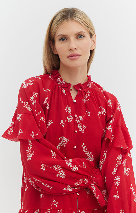 Bluzka z falbanami w kwiaty