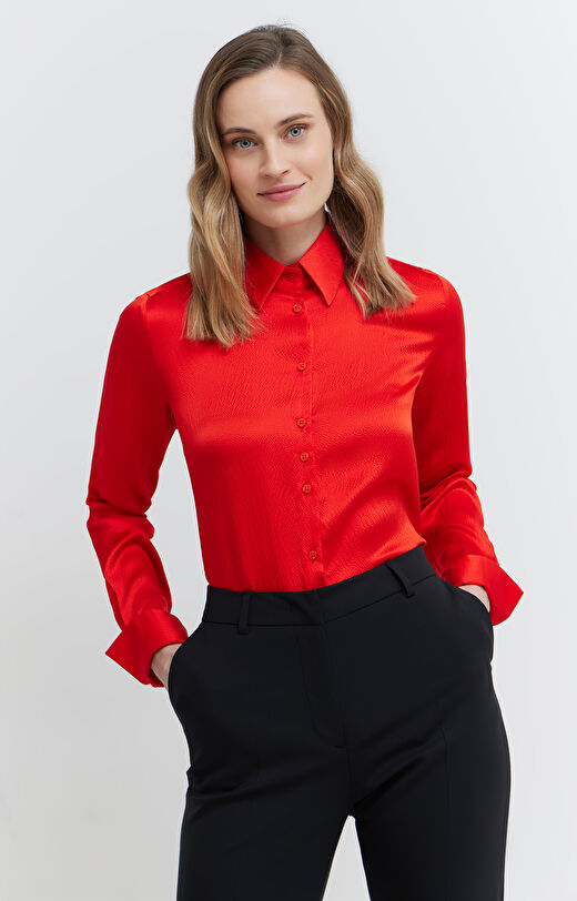 Jedwabna koszula ze strukturą