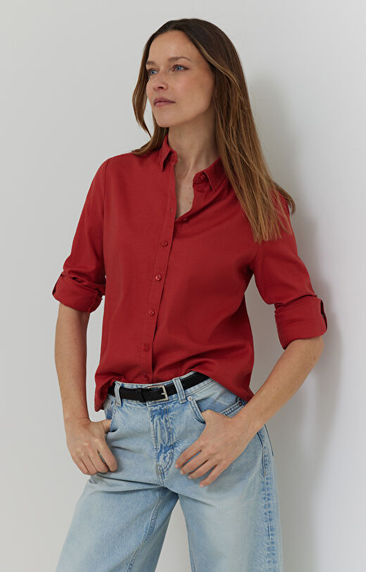 Koszula z mieszanki lnu i wiskozy
