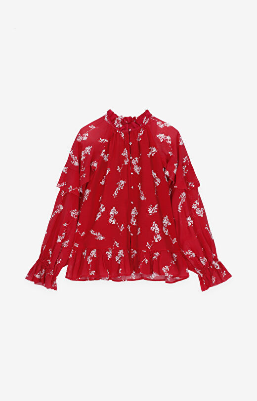 Bluzka z falbanami w kwiaty