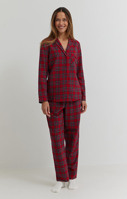 Dwuczęściowa piżama w kratkę