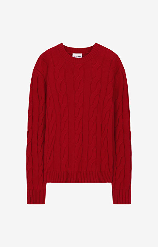 Sweter z warkoczowym splotem