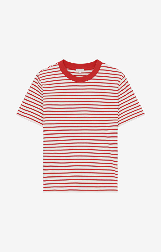 T-shirt w paski z bawełny organicznej