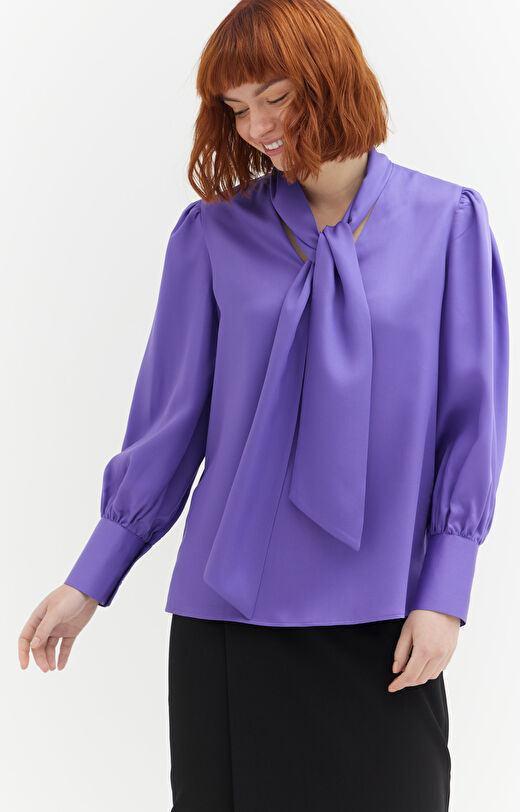 Bluzka z lyocellu w wiązaniem