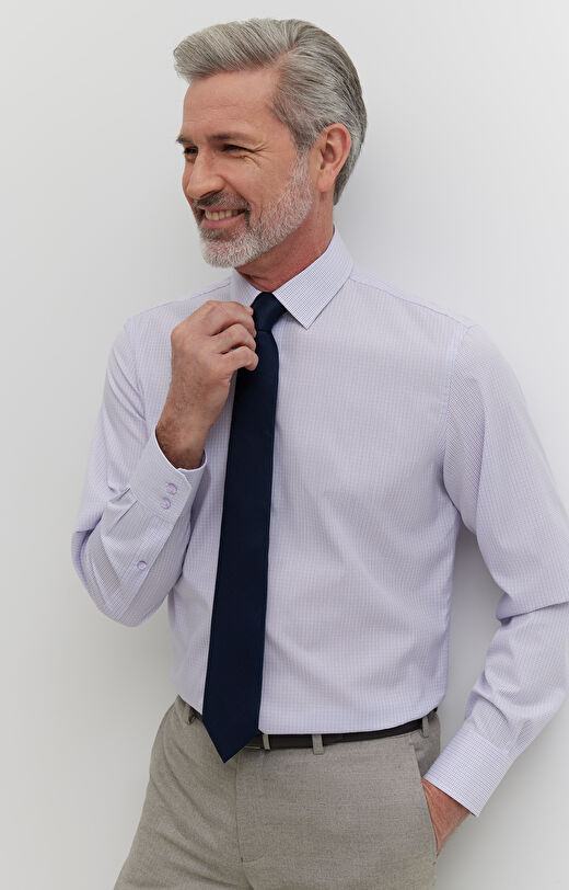 Koszula w kratę z dodatkiem jedwabiu