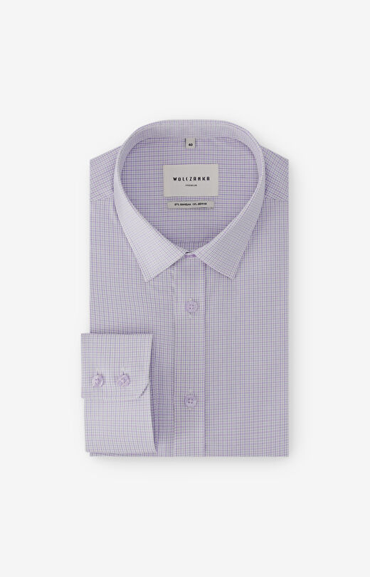 Koszula w kratę z dodatkiem jedwabiu