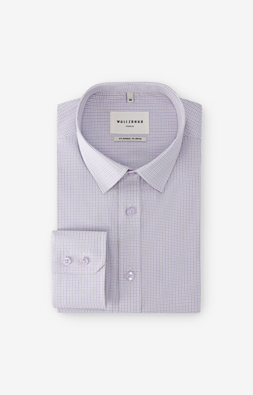 Koszula w kratę z dodatkiem jedwabiu