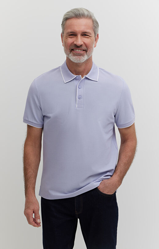 Polo z bawełny podwójnie merceryzowanej z kontrastem