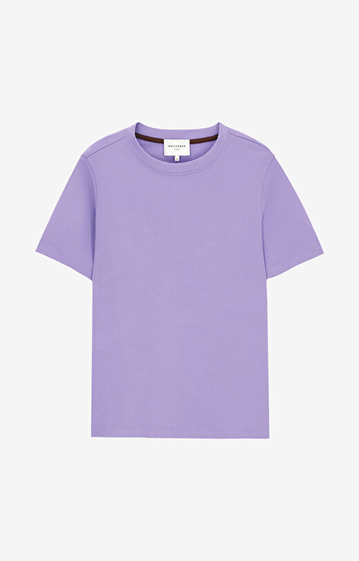 T-shirt regular z bawełny merceryzowanej
