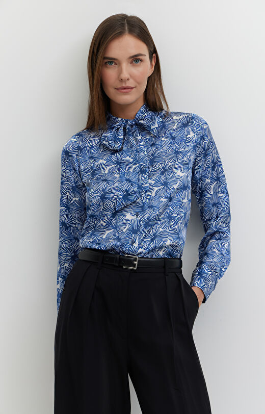 Koszula z wiskozy z wiązaniem