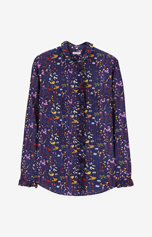 Koszula z falbankami w kwiaty