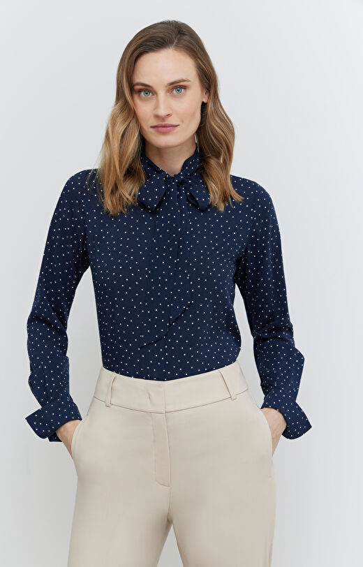 Koszula z wiskozy w kropki