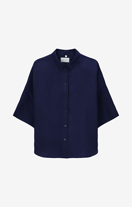 Lniana koszula z krótkim rękawem