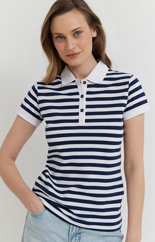 Polo w paski z bawełny organicznej