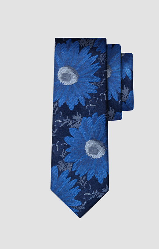 Jedwabny krawat w kwiaty