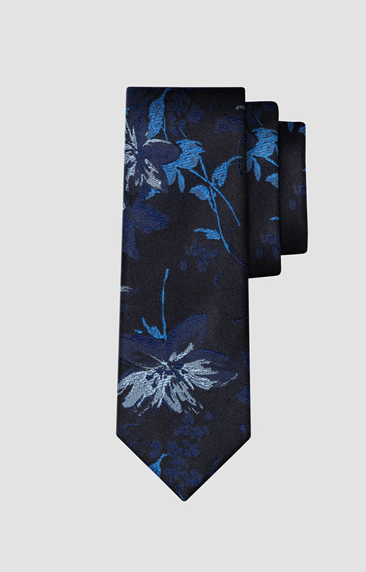 Jedwabny krawat w kwiaty LAMBERT