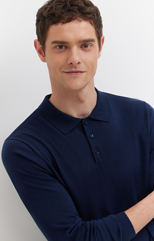 Sweter z kołnierzem polo