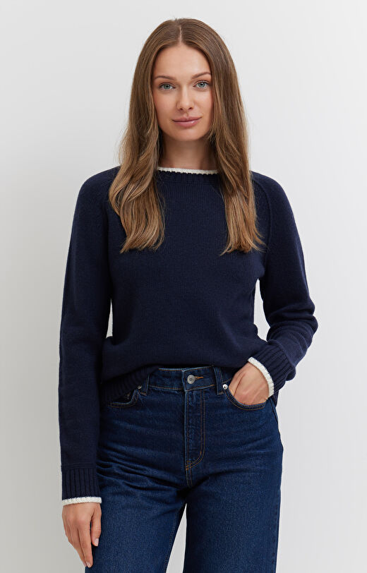Melanżowy sweter z wełny