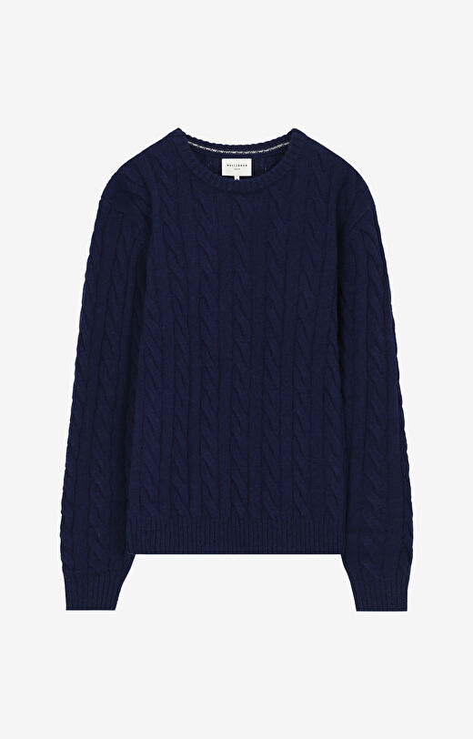 Sweter z wełny w warkoczowy splot