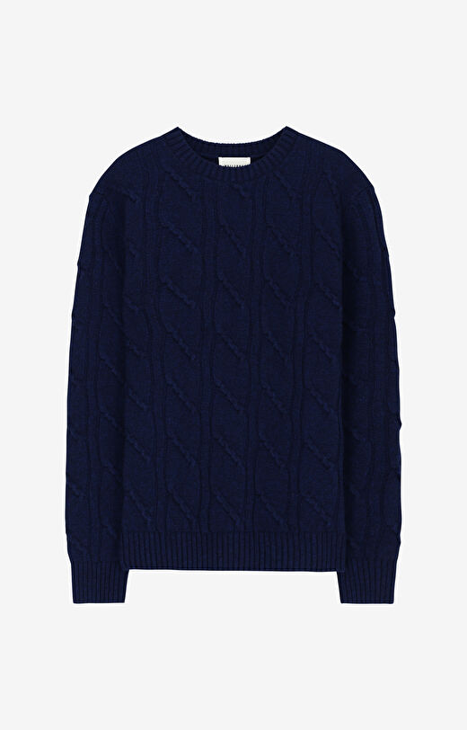 Sweter z wełną w warkoczowy splot