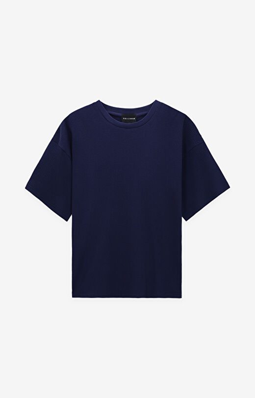 Luźny t-shirt o waflowym splocie