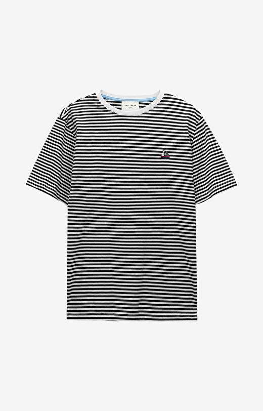 T-shirt z bawełny merceryzowanej z haftem