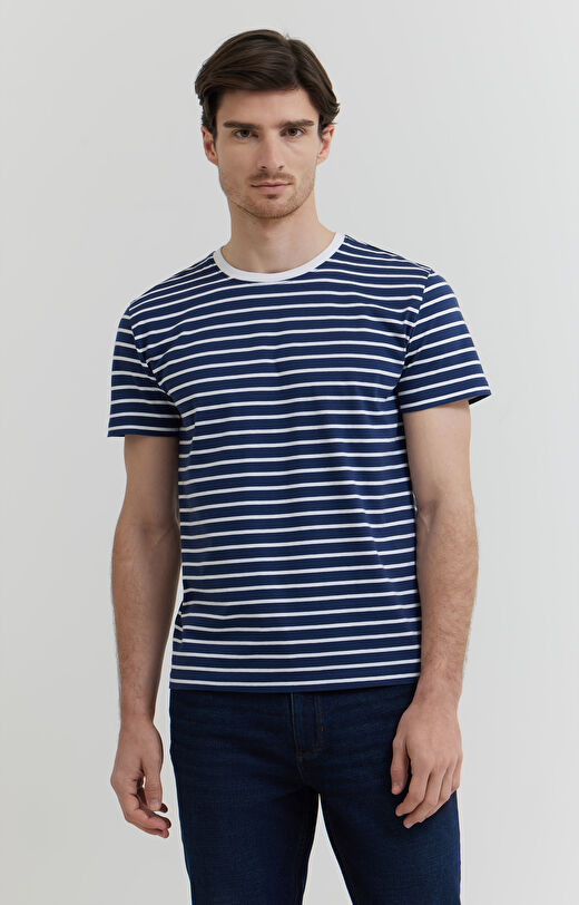 T-shirt w paski z bawełny organicznej