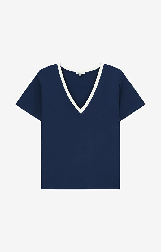 T-shirt z bawełny organicznej z kontrastem