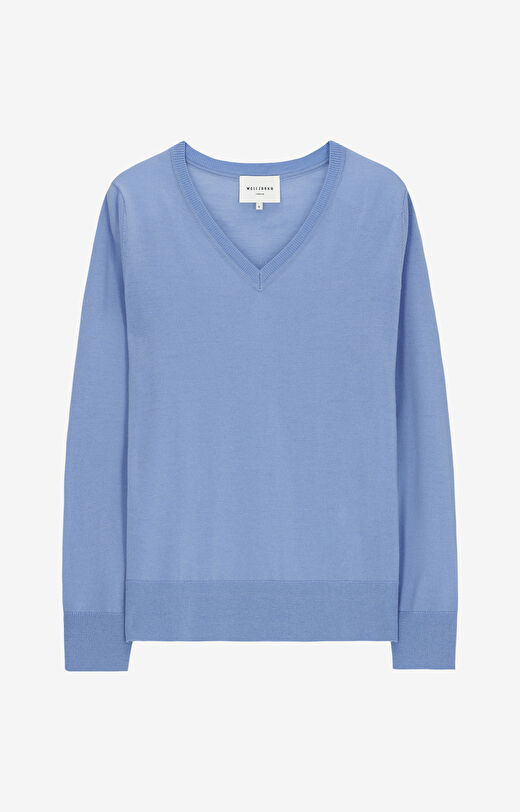 Sweter v-neck z wełny merino