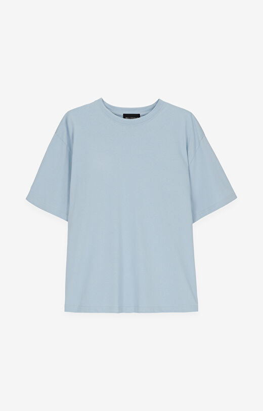 Luźny t-shirt z bawełny merceryzowanej