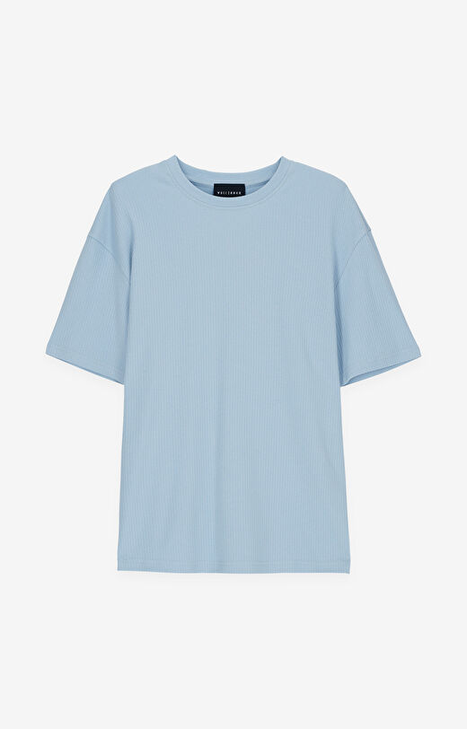 Prążkowany t-shirt z bawełny organicznej