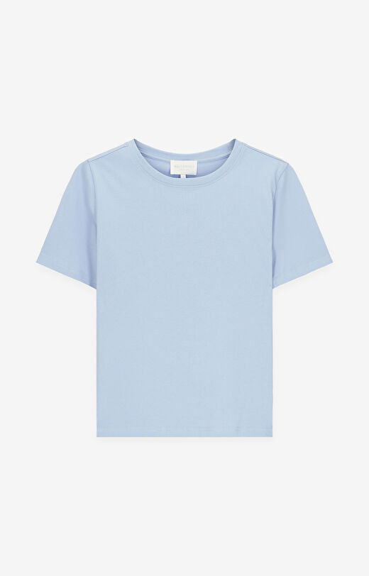 T-shirt regular z bawełny merceryzowanej