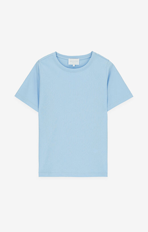 T-shirt regular z bawełny merceryzowanej