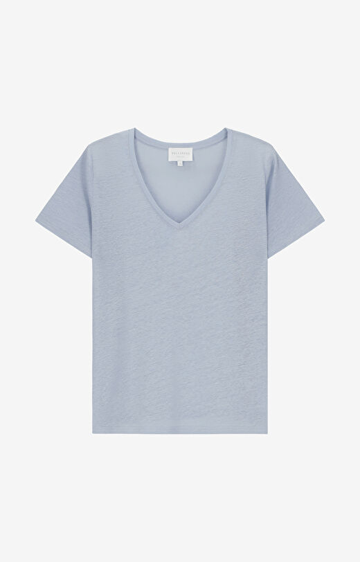 T-shirt z mieszanki lnu i wiskozy