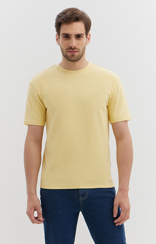 Prążkowany t-shirt z bawełny organicznej