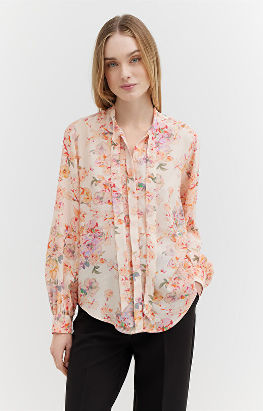 Koszula w kwiaty z kokardą