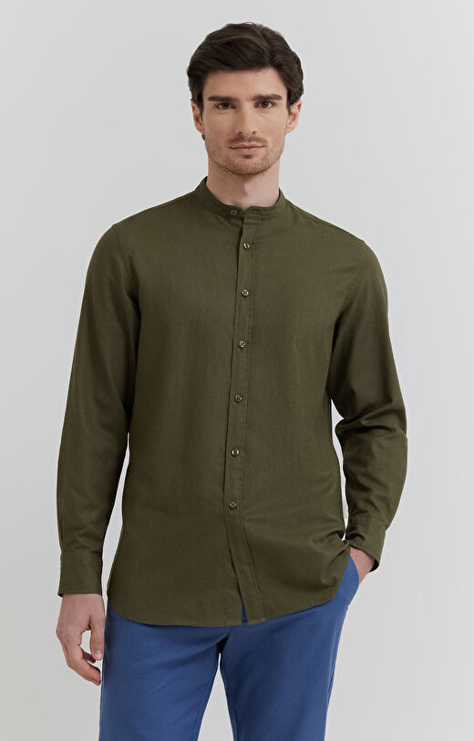 Koszula z mieszanki lnu i bawełny