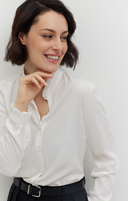 Koszula z wiskozy z fakturą