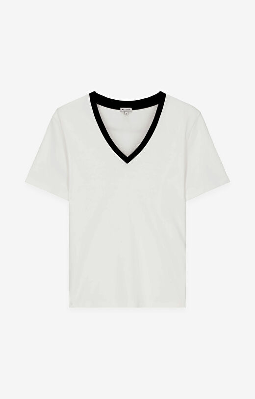 T-shirt z bawełny organicznej z kontrastem