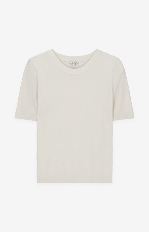 Gładki sweter z krótkim rękawem