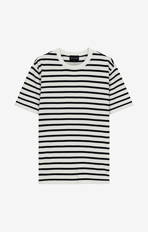 T-shirt z dzianiny w paski