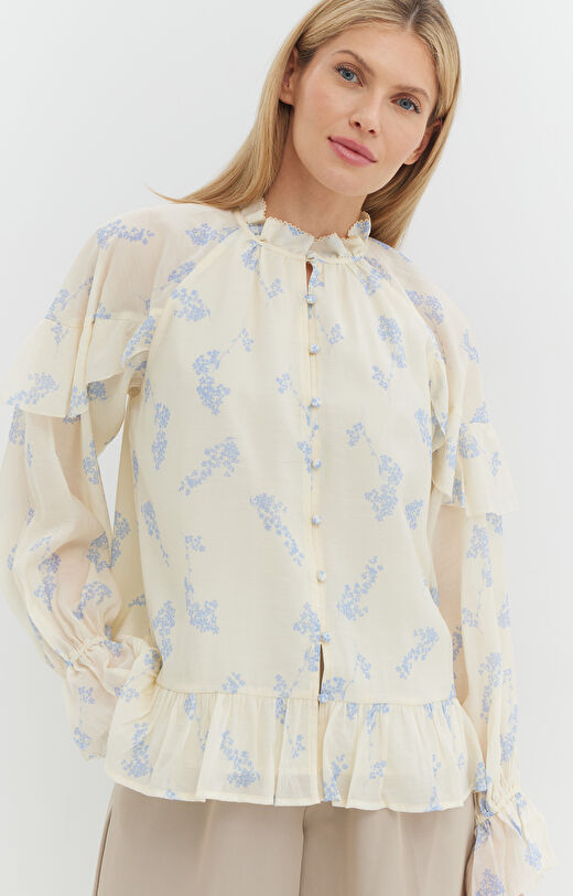 Bluzka z falbanami w kwiaty